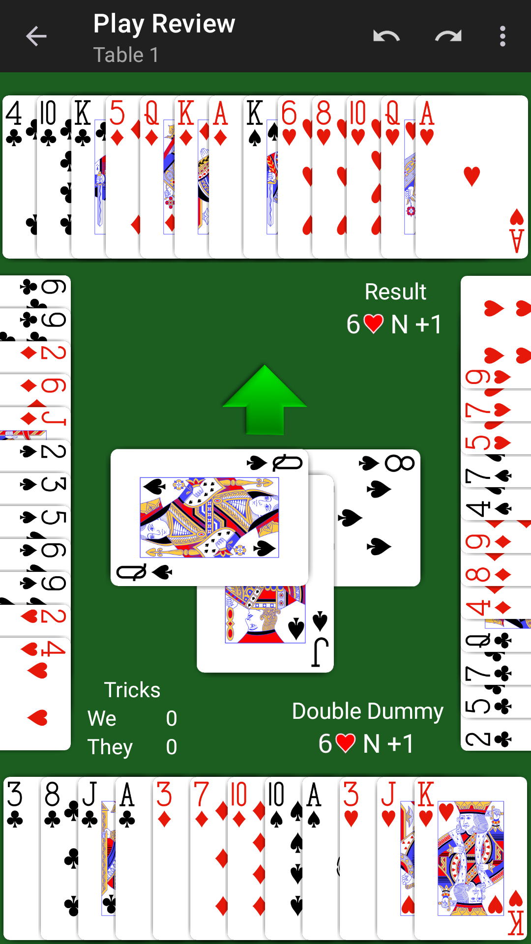 Trick-by-trick Bridge play review in NeuralPlay