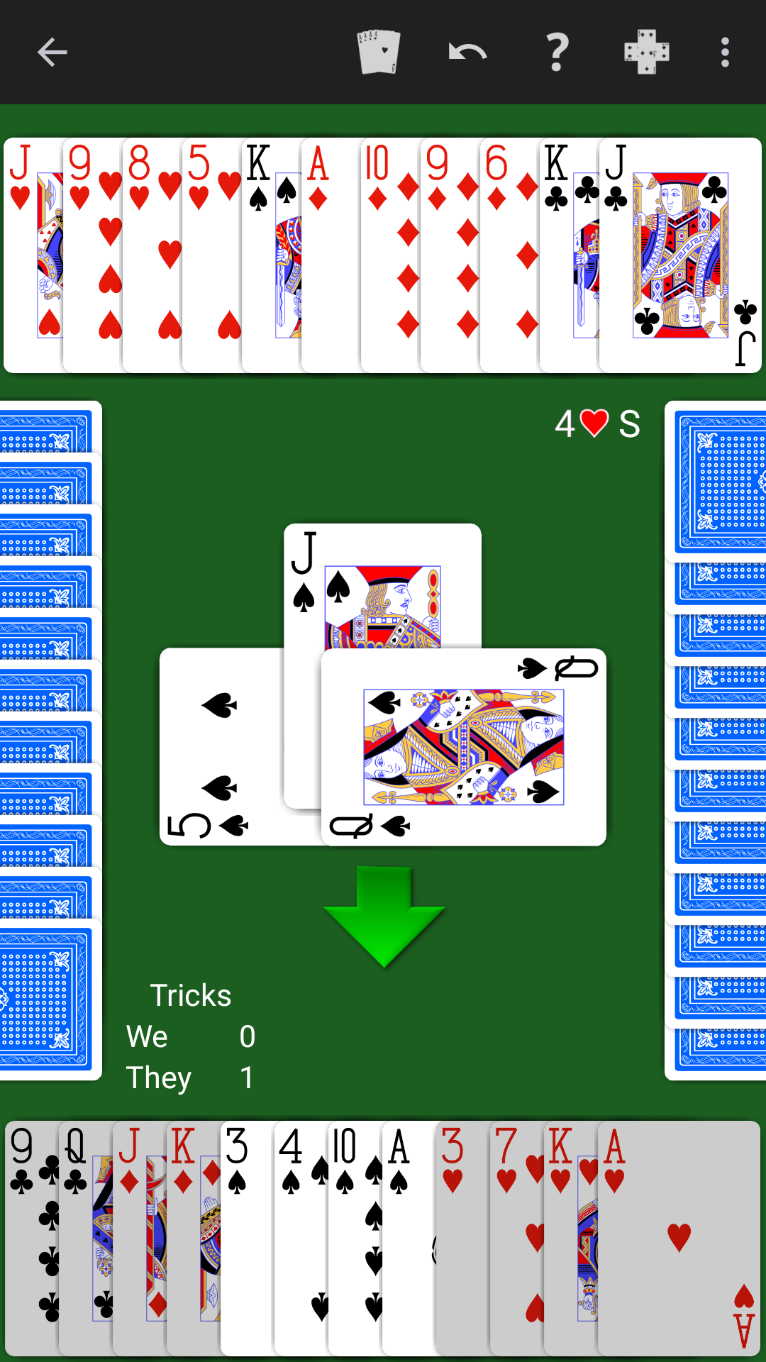 A hand of Bridge in NeuralPlay