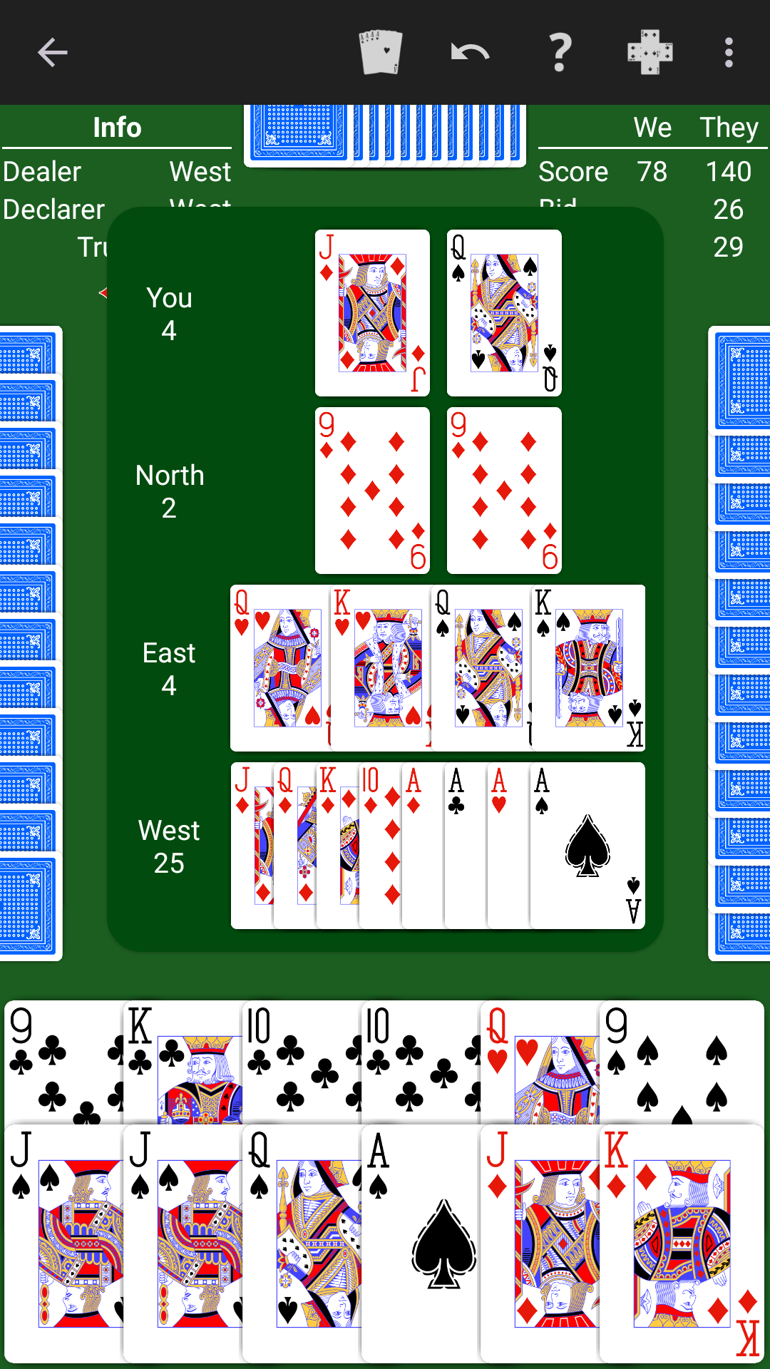 Pinochle played on a classic green table
