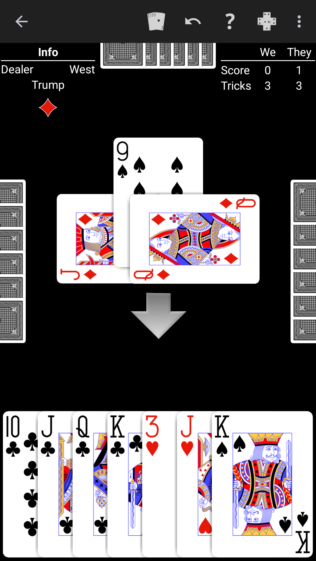Whist with a black table
